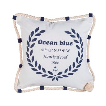 Подушка декоративная белая Ocean Blue 45х45х13 см